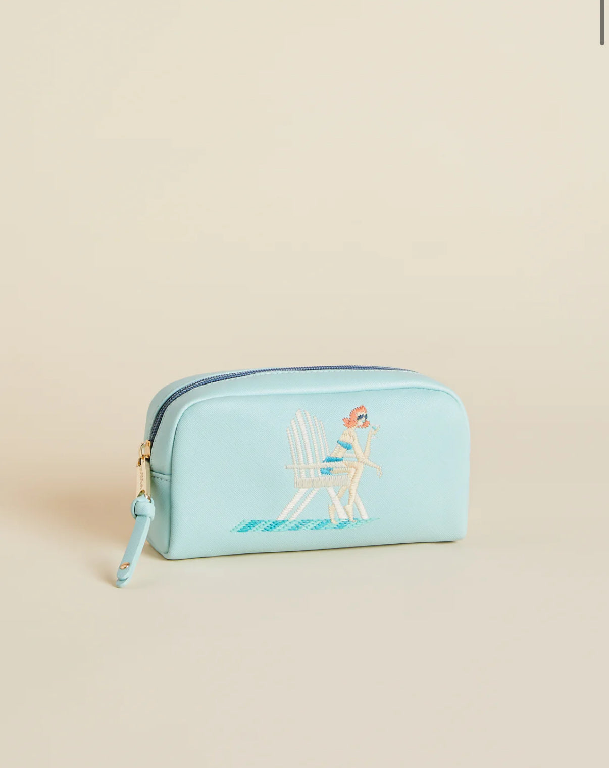 Vinyl Cosmetic Bag Light Blue Adirondack