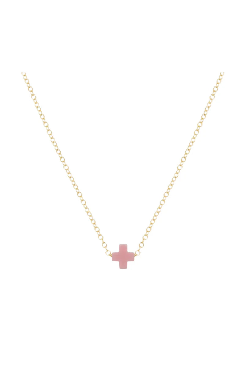 16" necklace gold - signature cross small
