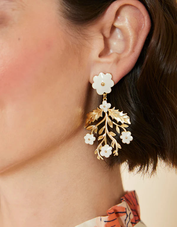 Delphinium Earrings Cream
