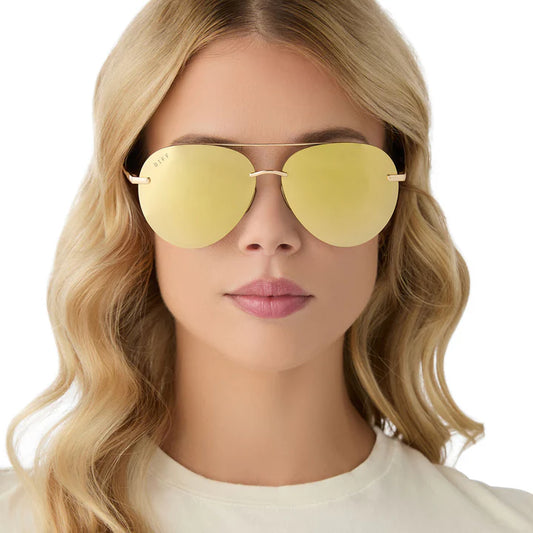 Lennox Gold + Brilliant Gold Mirror Polarized Sunglasses