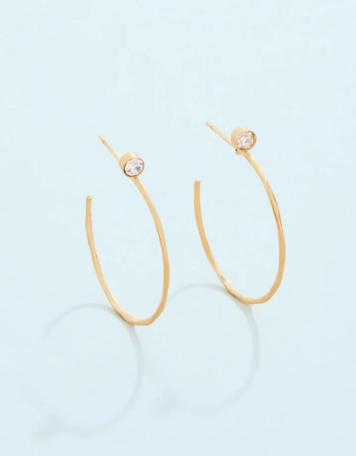 SP Ultrathin Hoop Earrings 24mm Crystal