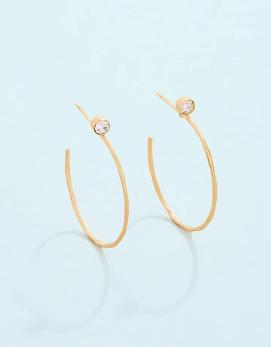 SP Ultrathin Hoop Earrings 24mm Crystal