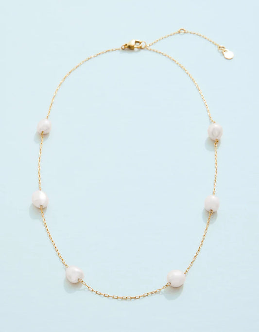 SP Buckingham Necklace 16" Pearl