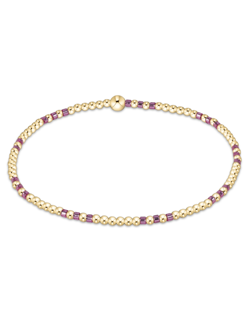 Hope Joy 2mm Bead Bracelet in Pink Metallic