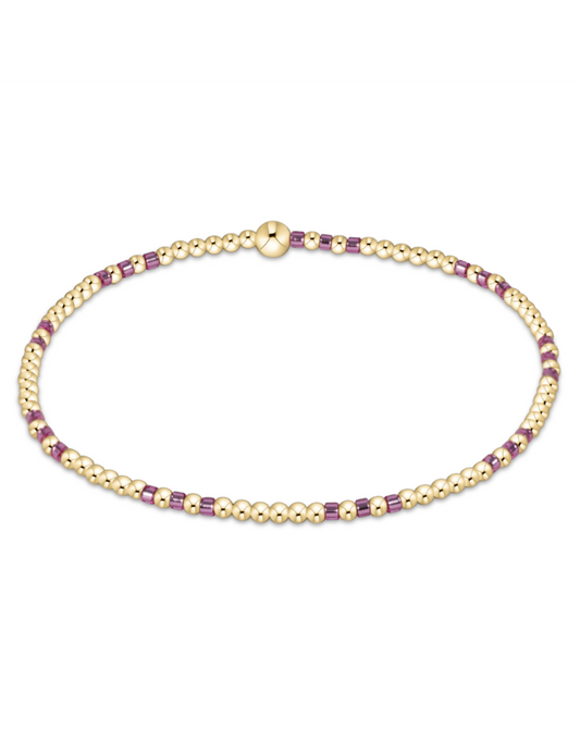 Hope Joy 2mm Bead Bracelet in Pink Metallic