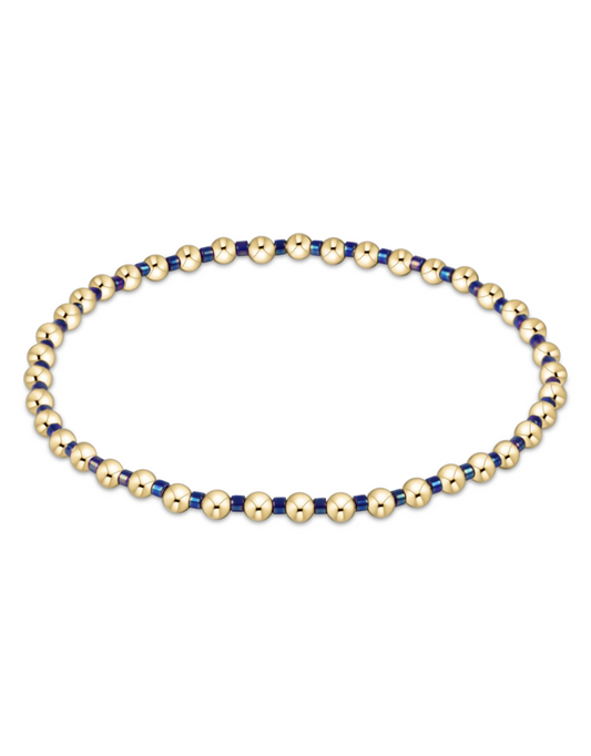 Hope Grateful 2mm Bead Bracelet in Blue Metallic