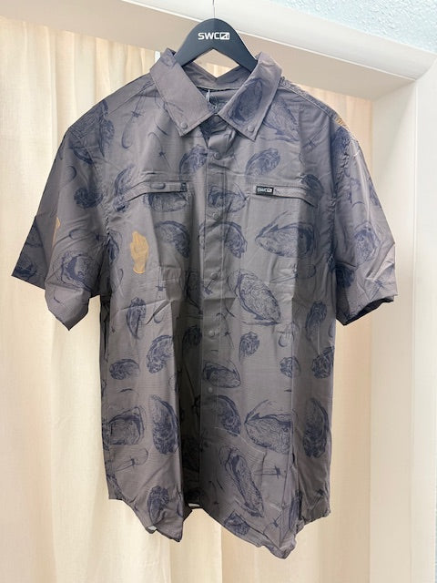 Oysterman SS Woven Shirt Oyster Charcoal