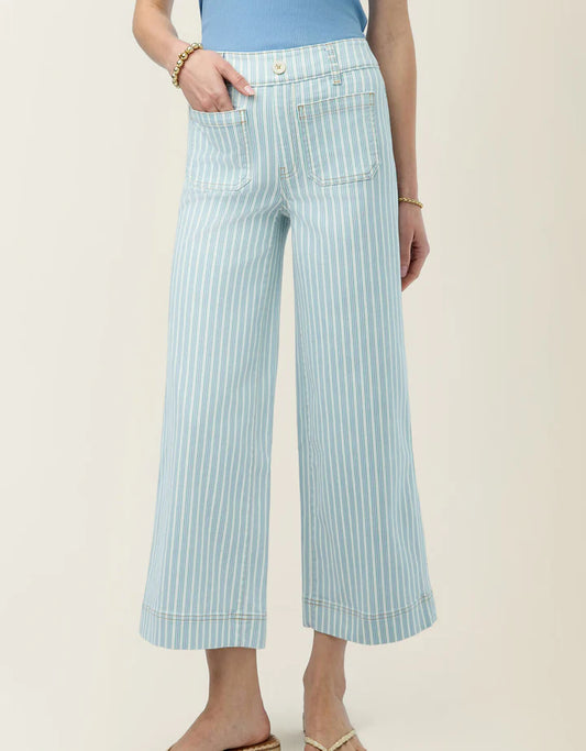 Pritchard Wide Leg Pull On Jean Flagler Stripe