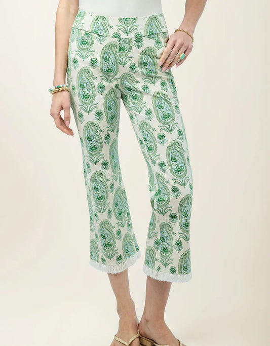 Maren Fringe Pant Flagler Paisley Green