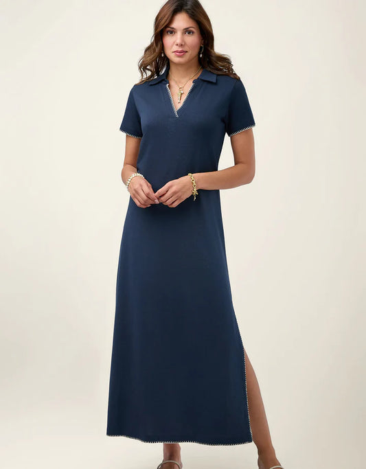 Harlow Midi Dress Slate Blue