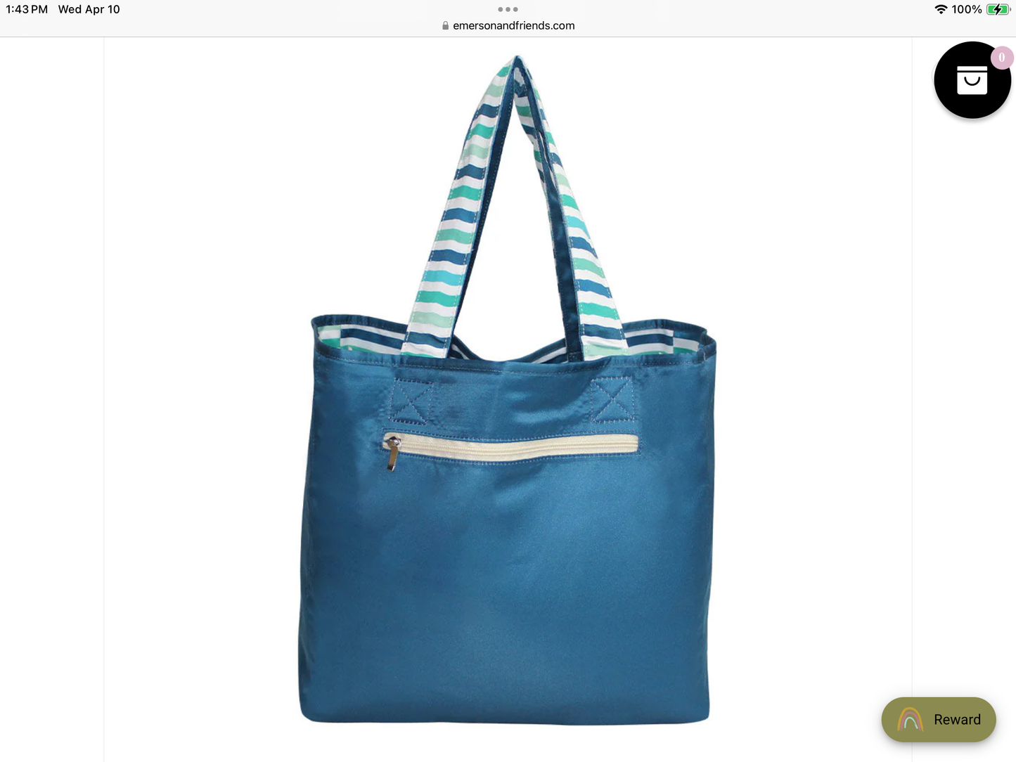 Sea Stripes and Ocean Blue Reversible Beach Bag