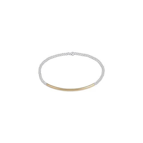 CLASSIC STERLING MIXED METAL 2MM BEAD BRACELET - BLISS BAR GOLD