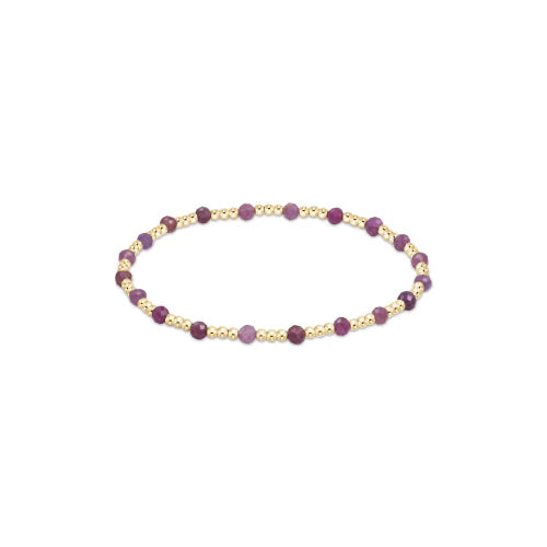 ENEWTON GEMSTONE GOLD SINCERITY PATTERN 3MM BEAD BRACELET-RUBY