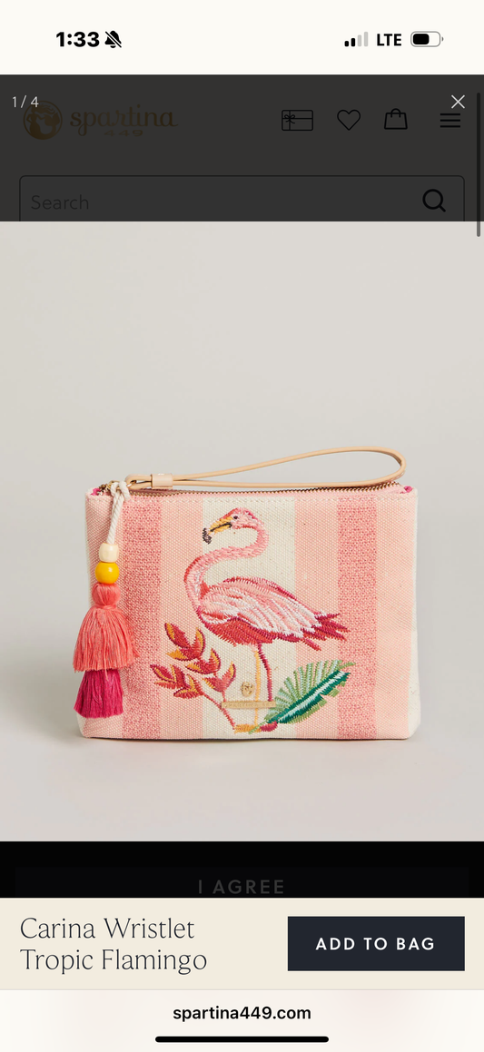 Carina Wristlet Tropic Flamingo