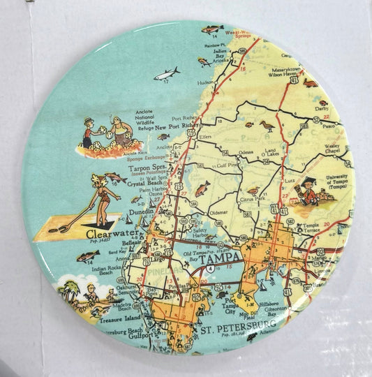 Tarpon Springs Map Coasters