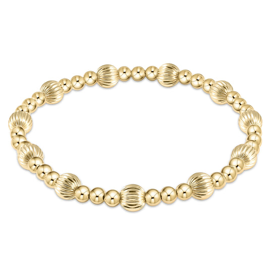 Dignity Sincerity pattern 6mm bead bracelet - gold - extend