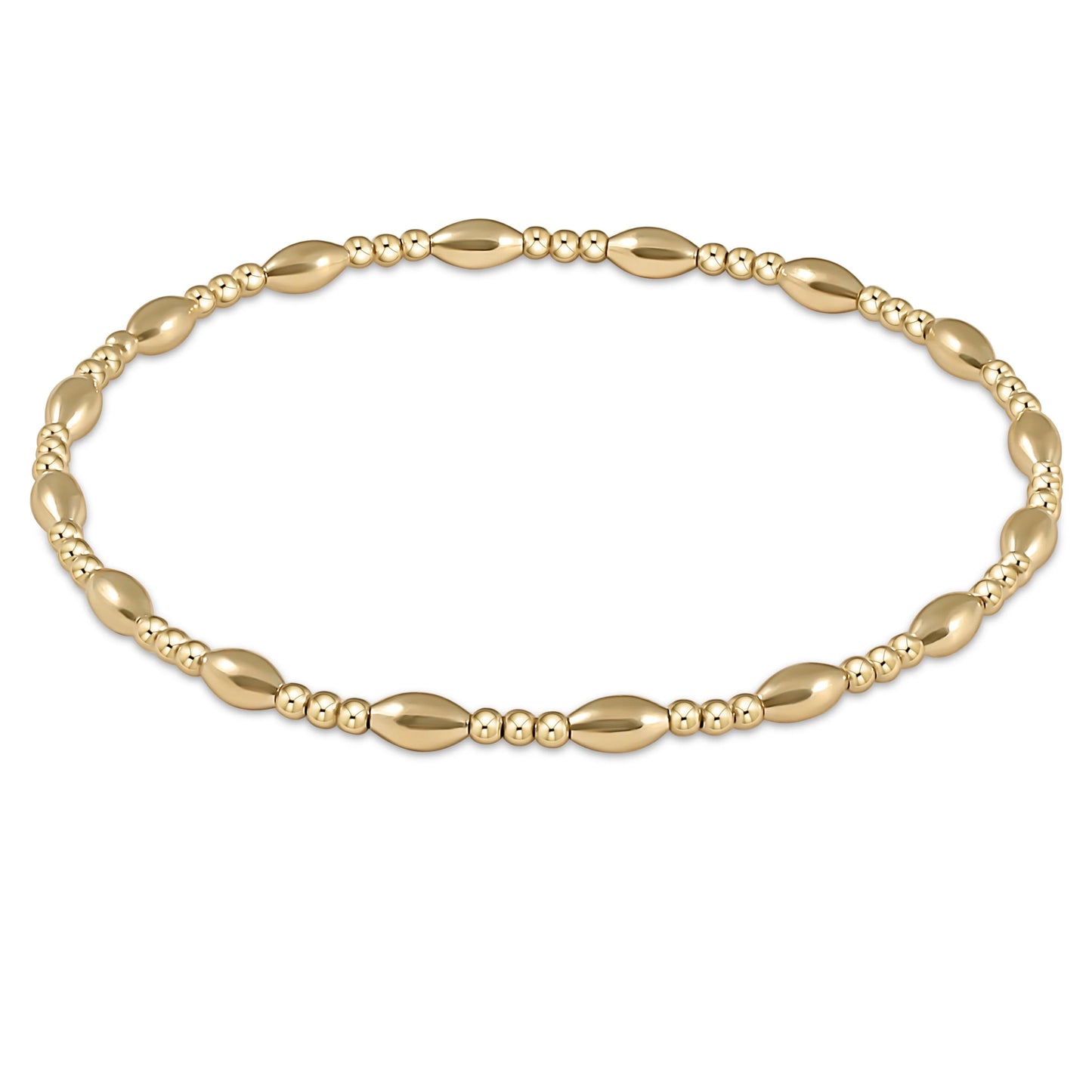 Harmony sincerity pattern 2mm bead bracelet - gold - extends