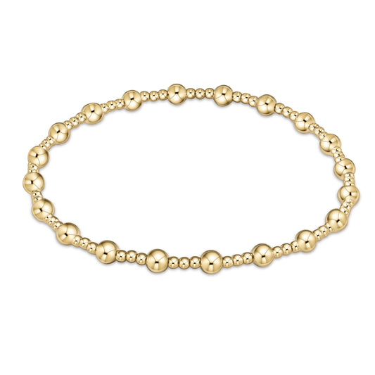 classic sincerity pattern 4mm bead bracelet - gold -  extends