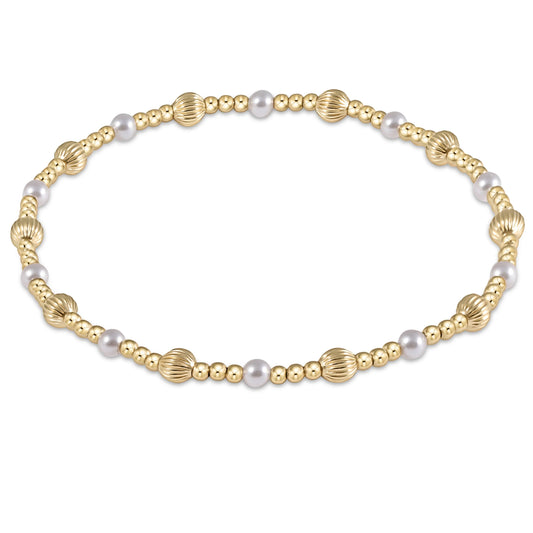 Dignity Sincerity Pattern 5mm Bead Bracelet Pearl