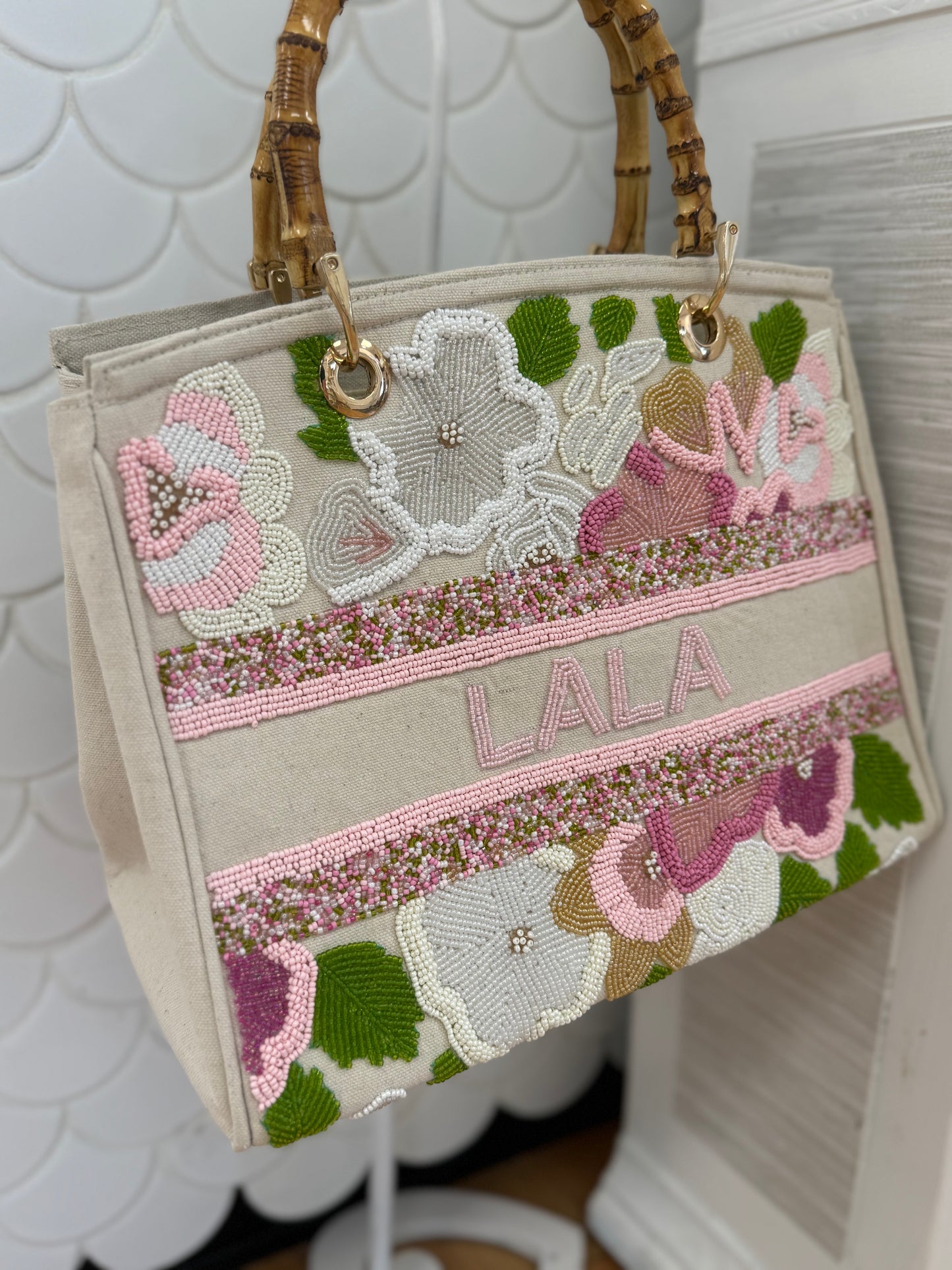 Lala  Floral Beaded Bag