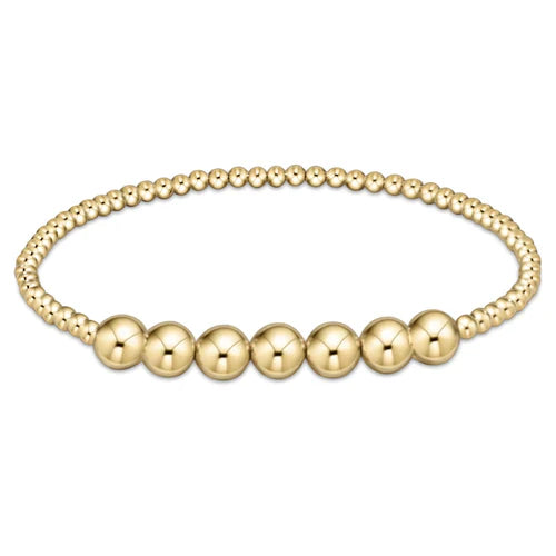 Classic Gold Beaded Bliss 3mm Bead Bracelet-6mm Gold