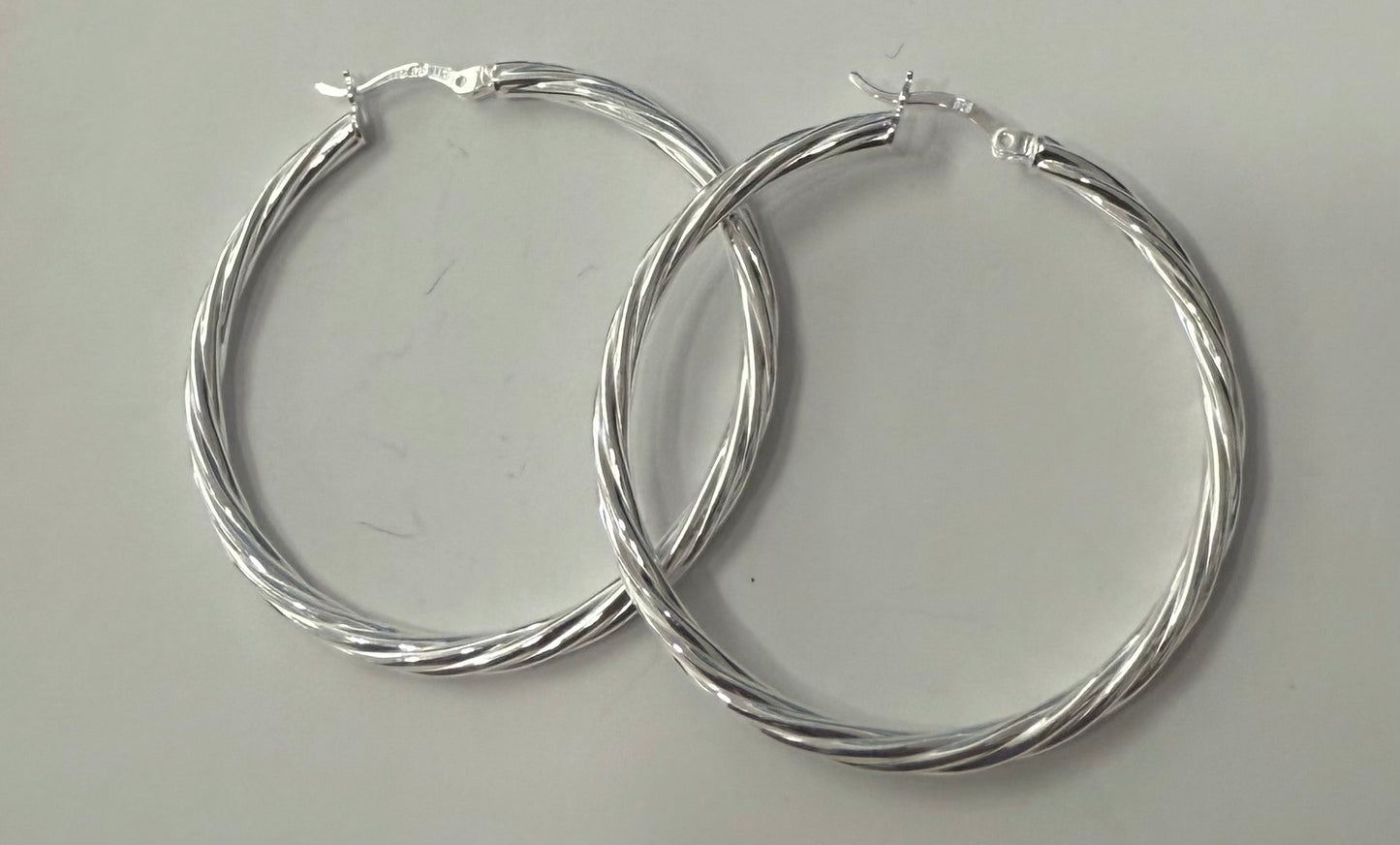 Sterling Silver Lined Hoops