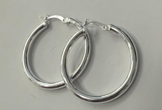Sterling Silver Medium Hoop