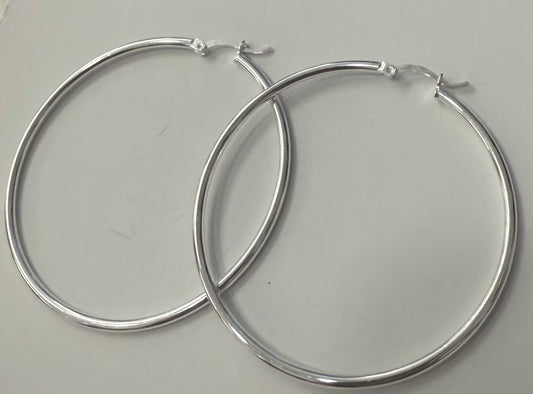 Sterling Silver Large Hoop