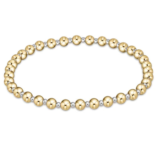 Classic Grateful Pattern 4mm Bead Bracelet-Mixed Metal