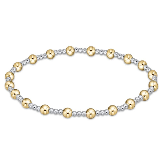 classic sincerity pattern 4mm bead bracelet - mixed metal - extend