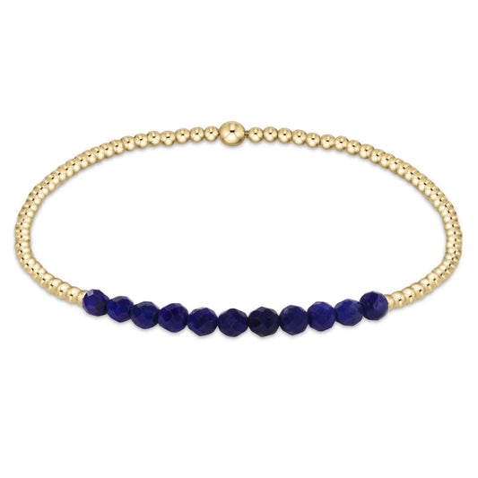 Gold Bliss 2mm Bead Bracelet Lapis