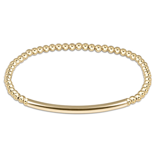 Extend- Classic gold 3mm bead bracelet - bliss bar smooth