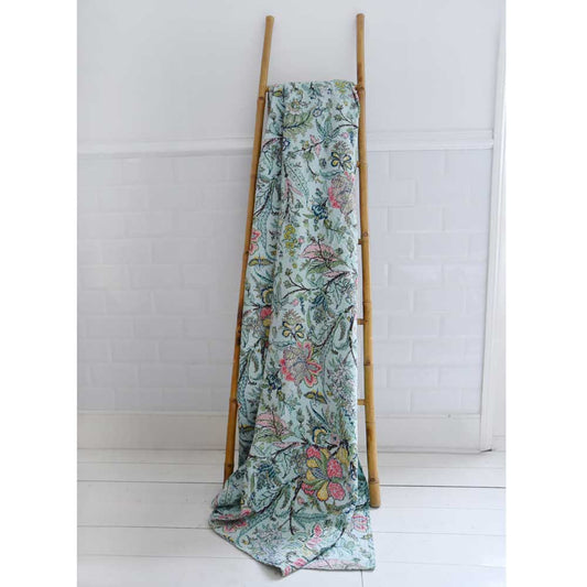 Mint Exotic Flowers Kantha