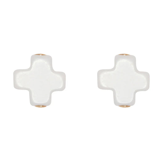 signature cross stud - off-white