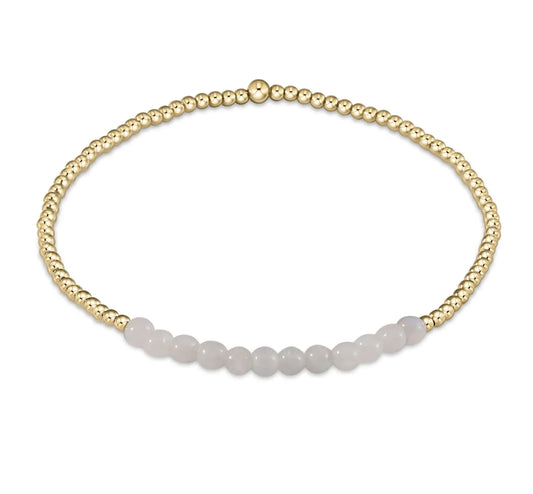 Gold Bliss 2mm Bead Bracelet- Moonstone