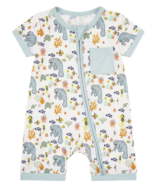 Manatee Bamboo Baby Boy Shortie Romper 12-18 Months