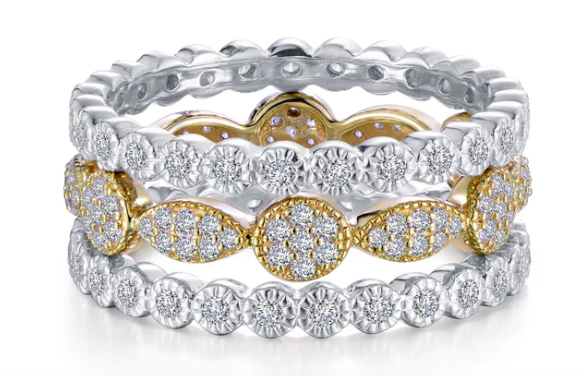 2 tone 1.29 CTTW  Stackable Eternity Ring