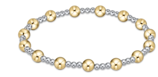 Classic Sincerity Pattern 5mm Pattern Bead Bracelet- Mixed Metal