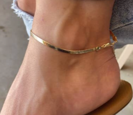 18k gold filled Herringbone Anklet