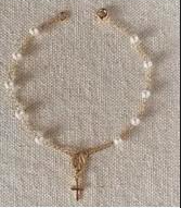 Rosary Pearl and Gold Filled Bracelet