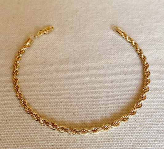 Gold Filled Rope Anklet