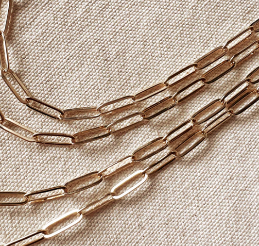 18k Gold Filled Classic Paperclip Chain