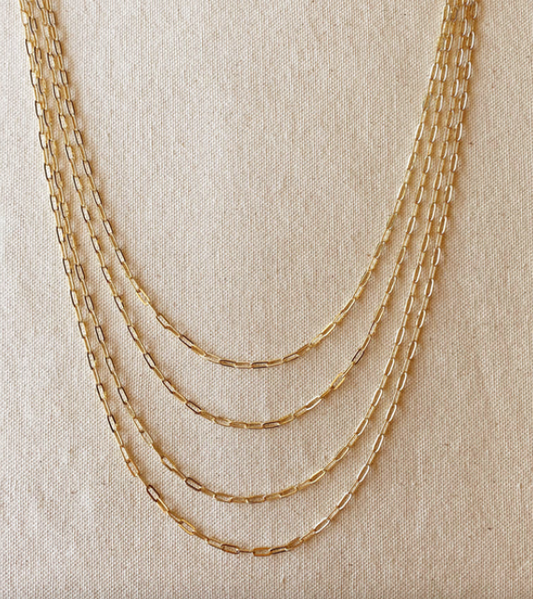 18k Gold Filled Short Link Paperclip Chain