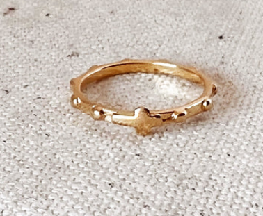 18k Gold Filled Rosary Prayer Ring