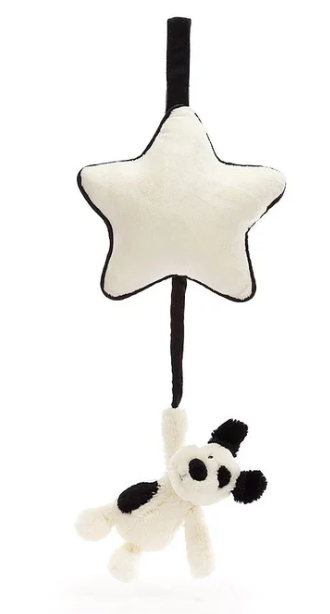 Bashful Black & Cream Puppy Musical Pull