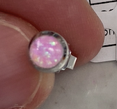 Pink Opal Stud Earrings