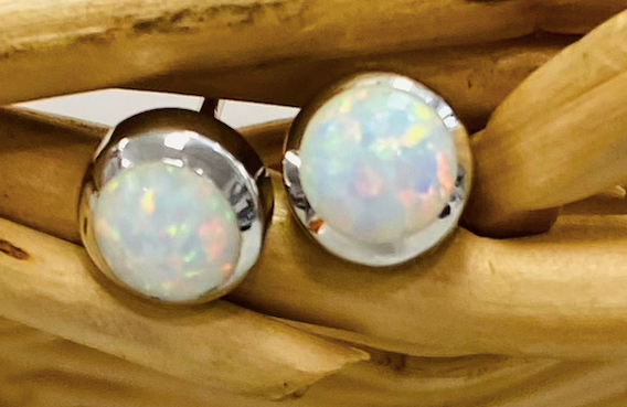 SS White Opal Studs