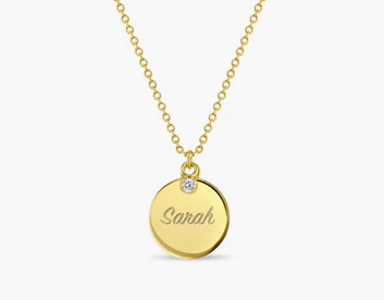 14K Gold Women's Engraved Pendant