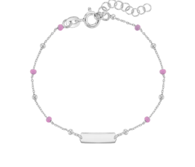 Dainty Enamel Bead ID Girls Bracelet