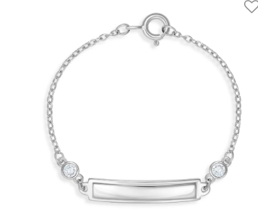 CZ Tag ID Baby Bracelet